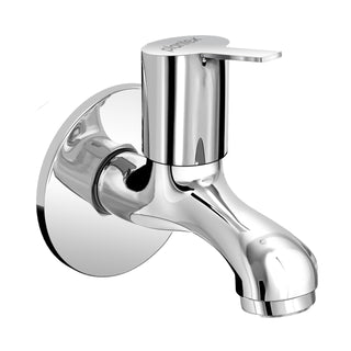 Plantex Bib Cock Tap for Bathroom/Short Body Taps/Wall Mount Tap for Wash Basin with Teflon Tape & Wall Flange - Pack of 1 (Rio, Chrome)