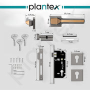 Plantex Premium Door Lock with 3 Years of Warranty/Main Door Lock for Home/Mortise Locks for Doors (PT-008- Rose Gold and Satin Black)