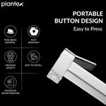 Plantex Hygienic Toilet Combo/ Polypropylene Toilet Seat Cover for Bathroom/ Pure Brass Health Faucet set with 1.20 meter Hose Pipe for Toilet with Wall Hook - Combo (Chrome)