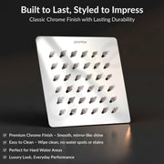 Plantex Stainless Steel Shower Head 100 mm with Water Saving Nozzle/Shower for Bathroom/Rain Shower Head for Bathroom without Arm-(Ultra Slim-Chrome)