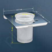 Plantex Tumbler Holder for Bathroom/Stainless Steel Toothbrush Holder/Toothpaste Holder/Bathroom Accessories - (Chrome)