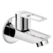 Plantex Brass Bib Cock Water Tap for Bathroom with Water Saving Aerator/Wall Mount Tap for Wash Basin with Teflon Tape & Wall Flange, Chrome (3202, Chrome)