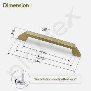Plantex Cabinet Handle/96mm Handle for Cabinet/Wardrobe/Kitchen Handle/Door Pull-Push Handle for Home/Office - Pack of 1 (Brass Antique)