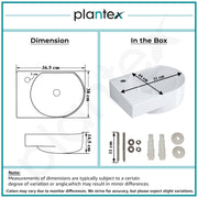 Plantex Ceramic Wall Hung Basin/Washbasin for Bathroom/Wall Mount Corner Wash Basin/Sink for Living Room/Office (Orca, White)