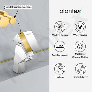 Plantex Brass Pillar Cock Tap for Wash Basin/Water Tap/Deck Mounted with German Aerator and Teflon Tape Mirror Chrome Finish 7-Year Warranty by Plantex (PRI-303)