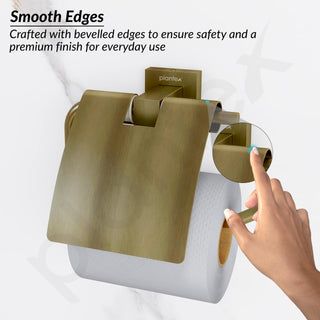 Plantex 304 Grade Stainless Steel Tissue Paper Roll Holder/Toilet Paper Roll Holder for Bathroom Accessories - Splash (Antique)