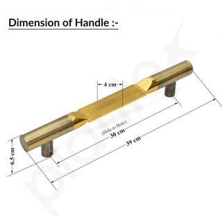 Plantex 15 Inch Main Door Handle for Wooden Doors - Pull-Push Handle Accessories (Pack of 1, Brass Antique, Gold) 3 Years Warranty