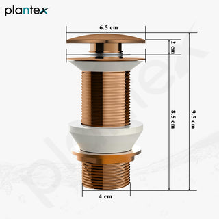 Plantex Waste Coupling for Wash Basin/3 inch Solid Brass Coupling/Full Thread Waste Coupling (PVD Rose Gold -Pack of 1)