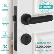 Plantex Mortise Lock for Door with 3 Years of Warranty/Main Door Lock/Robust Door Lock for Home with Brass Lock Body & Cylinder (Black)