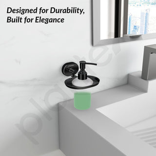 Plantex J4 Stainless Steel Liquid Soap Dispenser/Shampoo Dispenser for Wash Basin/Hand Wash Dispenser Wall Mounted/Bathroom Accessories (PVD Black Finish) Onix