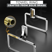 Plantex Towel Ring for Bathroom/Pure Brass Towel Holder/Towel Stand/Towel Hanger/Bathroom Accessories - Pack of 1 (APS-RTO-05, Chrome)