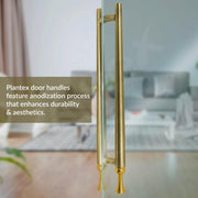 Plantex Main Door Handle/Stainless Steel & Aluminium Door Handle/450mm Pull-Push Handle for Home/Office/Hotel - Pack of 1 (DTMD-413, Brass Antique & Gold)