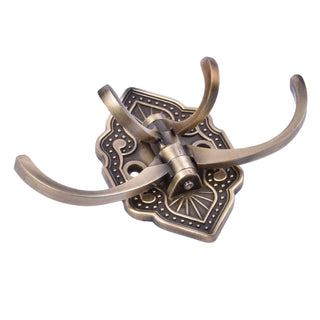 Plantex Antique Robe Hook/Cloth-Towel Hanger/Door Hanger Hook/Wall Hangers for Clothes/Robe Hooks for Bathroom Accessories - (Brass-Zinc)