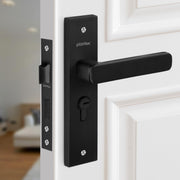 Plantex Heavy-Duty Door Lock - Main Door Locks Handle Set/Mortise Lock with 3 Keys, Brass Lockbody & Cylinder (8125 - Z Black & DC Black)