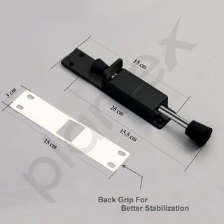 Plantex Kickdown Door Stopper Spring Loaded Telescopic Step On/Off Door Stopper Rubber, Adjustable Heavy Duty Door Locks Holder Stop/Release by Foot - Pack of 1 (Black)