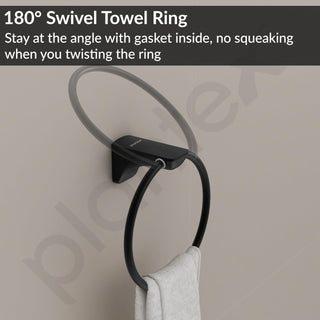 Plantex Space Aluminium Hand Napkin Hanger/Towel Ring/Napkin Holder/Towel Hanger/Bathroom Accessories (Black)