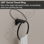Plantex Space Aluminium Hand Napkin Hanger/Towel Ring/Napkin Holder/Towel Hanger/Bathroom Accessories (Black)