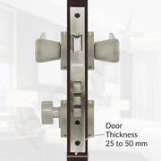 Plantex Heavy Duty Door Lock/Main Door Mortise Lock Handle/Handle Set for Home/Office/Door Accessories - (PT-012, Satin & Wood)