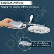 Plantex Rich Brass Unique Dual Soap Holder for Bathroom/Wall Mounted Soap Holder/Soap Stand/Soap Case/Bathroom Accessories (Chrome)