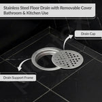 Plantex 304 Grade Stainless Steel Bathroom Drain Cover/Floor Drain Jali for Bathroom/Drainage Cover (5x5 inches) - (TRINEX, Chrome)