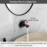 Plantex Single Lever Water Tap for Bathroom with Water-Saving Aerator/Wall Mount Bib Cock with Wall Flange and Teflon Tape/Brass Spindle Bib Tap for Home (Saga-Black)