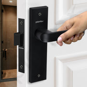 Plantex Heavy Duty Door Lock ÃƒÂ¢Ã¢â€šÂ¬Ã¢â‚¬Å“ Bathroom Door Lock/Mortise 8inch Keyless Plate Handle Set for Home/Bathroom/Store Room/Balcony/Office with Baby Latch (8110, Z-Black)