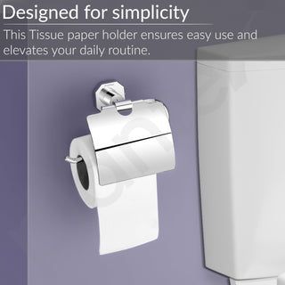 Plantex 304 Grade Stainless Steel Toilet/Tissue Paper Holder Stand for Washroom Bathroom Accessories - Nipron (Chrome)