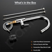 Plantex Pull-Down Kitchen Sink Tap/304 Stainless Steel Sink Tap for Kitchen Basin with 360â° Swivel Spout/Kitchen Sink Faucet- (1062, Chrome)