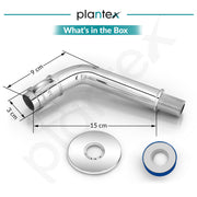 Plantex Pure Brass MAG-1201 Mouth-Flow Swan Neck Bib Cock Water Tap with Teflon Tape & Brass Wall Flange with Bib Tap with Water Saving Nozzle 7-Year Warranty (Mirror Chrome)