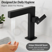 Plantex Single Lever Basin Mixer Tap/Pure Brass Pillar Tap for Wash Basin/Hot and Cold Water Tap for Basin - (7877-Black)