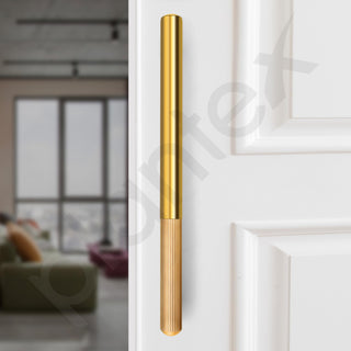 Plantex Door Handle/14 Inch Main Door Handle/Stainless Steel and Aluminium Door Handle/Pull-Push Door Handle/Door Accessories (Pack of 1, Gold)