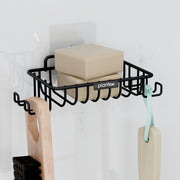 Plantex Self Adhesive Soap Dish with Hook for Bathroom/GI Steel Soap Case with Hook/Soap Holder/Soap Tray with Hook/Bathroom Accessories - (Black)