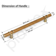 Plantex 18 Inch Main Door Handle/Stainless Steel & Wooden Door Handle/Pull-Push Handle for Door/Office & Hotel - Pack of 1 (DTMD-428, Brass Antique & Wood)