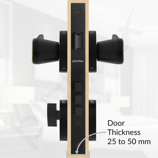 Plantex Heavy Duty Door Lock/Main Door Mortise Lock Handle/Handle Set for Home/Office (PT-012, Gold & Black)