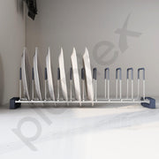 Plantex Stainless Steel Plate Stand/Dish Rack/Thali Stand for Modular Kitchen/Tandem Box Accessories - 12 Sections (Chrome/Pack of 1)