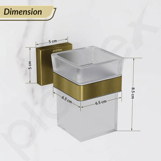 Plantex Stainless Steel Tumbler Holder for Bathroom/Toothbrush Glass Holder/Bathroom Accessories - Pack of 1, Aqua (Brass Antique)
