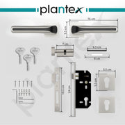 Plantex Main Door Lock/Mortise Lock for Door with 3 Years of Warranty - Robust Door Lock for Home with Brass Lock Body & Cylinder (PT-007- Satin - Black)
