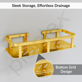 Plantex Stainless Steel 304 Grade Shelf for Bathroom/Storage Organizer/Kitchen Rack - Bathroom Accessories- Pack of 1 (12X5 Inches-PVD Gold Finish)
