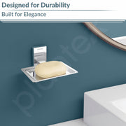 Plantex 304 Grade Stainless Steel Soap Dish Stand For Bathroom & Kitchen/Soap Dish/Bathroom Accessories - Iris (Chrome)