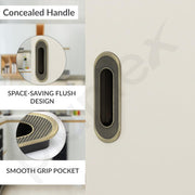 Plantex Sliding Door Handle/Concealed Handle for Sliding Door/96mm Concealed Handle for Wardrobe/Kitchen Cabinet - Pack of 1 (Brass Antique)
