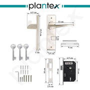Plantex Zinc;Brass 8-Inch Mortise Door Lock Set With 3 Keys/Mortise Door Lock For Door (8118-Matt)
