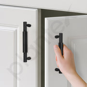 Plantex Cabinet Handle/Kitchen Cabinet Door Handle/Wardrobe/96 mm Cupboard Handle/Door Pull-Push Handle for Home/Office - Pack of 2 (Black)