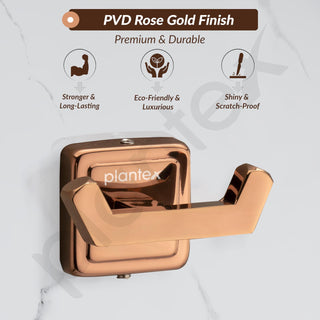 Plantex 304 Grade Stainless Steel Robe Hook/Hanger/Hook for Hanging Towel in Bathroom/Living Room - Decan (Rose Gold)