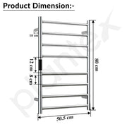 Plantex Electric Heated Towel Rail for Bathroom/3-Bar Wall Mounted Towel Warmer/304 Grade Stainless Steel Towel Bar/Fast Heating & Rust Proof - Pack of 1 (Chrome, 800 X 500 Watt)