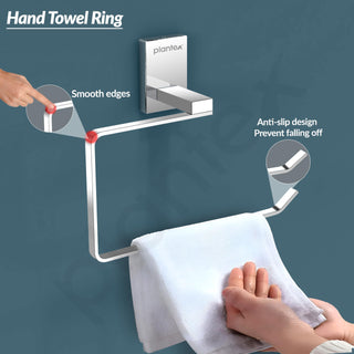 Plantex 304 Grade Stainless Steel Towel Ring for Bathroom/Napkin Hanger for Washbasin/Napkin Holder/Bathroom Accessories - iris (Chrome)