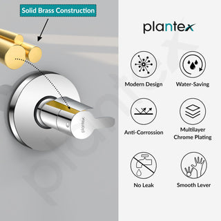 Plantex Angular Concealed Stop Cock/Pure Brass Concealed Stop Valve Tap for Bathroom with Teflon Tape & Brass Adjustable Wall Flange - (FLO-806, Chrome)