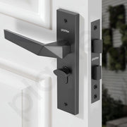 Plantex Door Lock for Home /6-Lever Lock Mechanism with 3 Years of Warranty/Heavy-Duty Door Lock Handle Set with 3 Keys, Brass Lock Body & Cylinder - (8129-Grey)