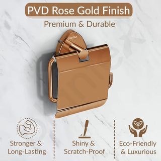 Plantex J4 Stainless Steel Toilet Paper Holder for Bathroom/Tissue Holder for Washroom/Toilet roll Holder for Wall Mounted/Bathroom Accessories (PVD Rose Gold Finish) Angel