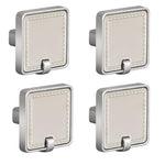 Plantex Knobs for Drawers/Drawer Knobs/Square Knob for Cabinets/Pull-Push Knob for Kitchen/Bedroom/Drawer - Pack of 4 (Satin Steel & Chrome)