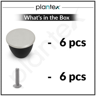 Plantex Knobs for Drawer/Drawer Knobs/Knobs for Cabinets/Pull-Push Knobs for Kitchen/Bedroom Drawer - Pack of 6 (Satin Black)